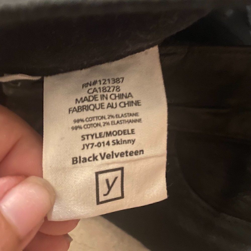 Yummie By Heather Thomson Womens Black Velveteen Mid Rise Skinny Jeans Size 28 - Picture 9 of 10
